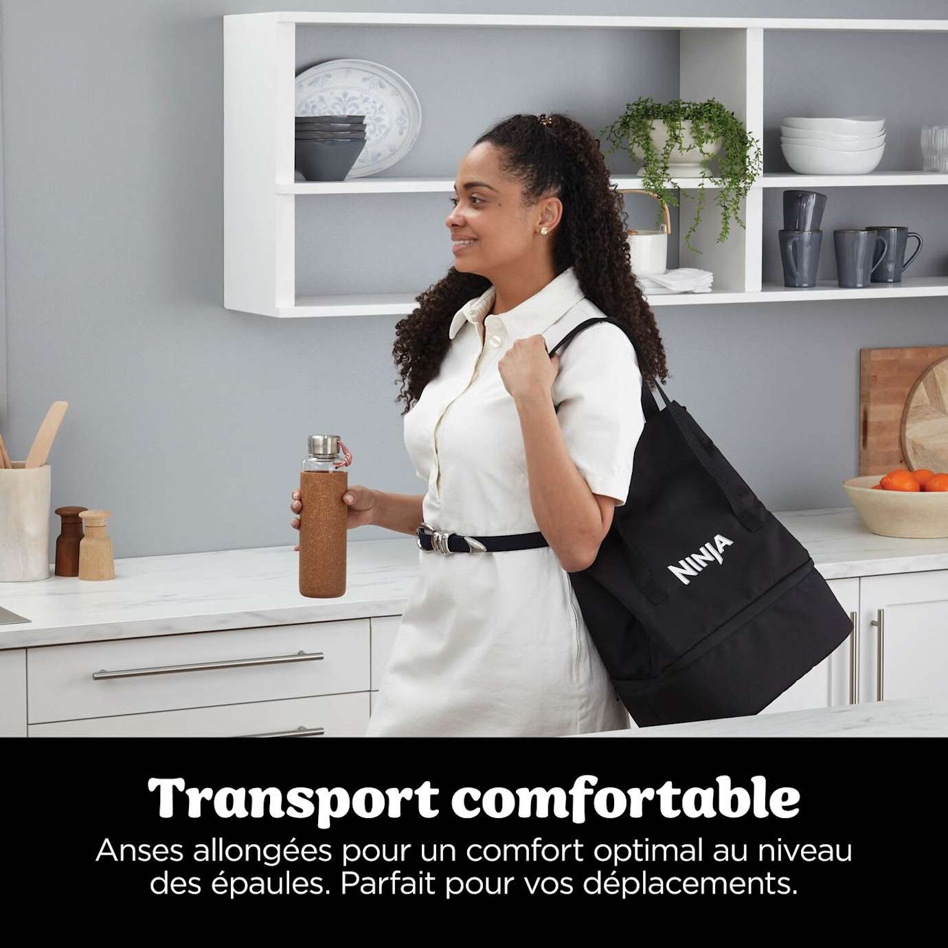 Air Fryer modulaire en verre portable 4-en-1 Ninja CRISPi avec sac de transport, Blanc — vue 3