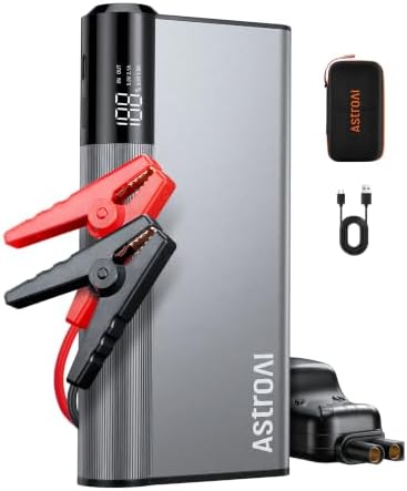 AstroAI Booster Batterie Voiture 8000A, Démarreur de Batterie de Voiture | Alliage Aluminium Dissipation Thermique Stable & Durable, Pinces Intelligentes Upgrade, Lumière LED Batterie Externe USB — vue 2