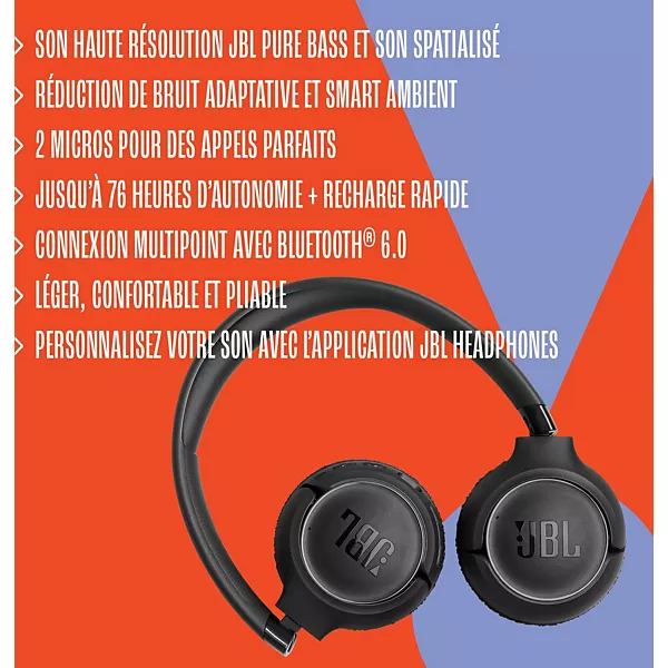Casque JBL Tune 680NC Noir — vue 3