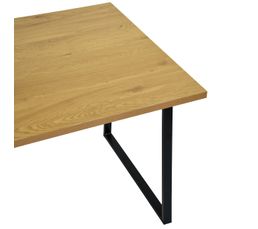 Ensemble table + 2 bancs DANNY imitation chêne et noir — vue 5