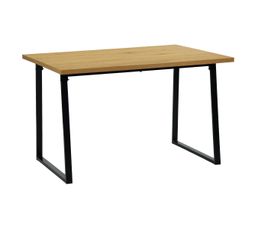 Ensemble table + 2 bancs DANNY imitation chêne et noir — vue 6