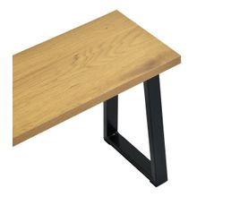 Ensemble table + 2 bancs DANNY imitation chêne et noir — vue 4