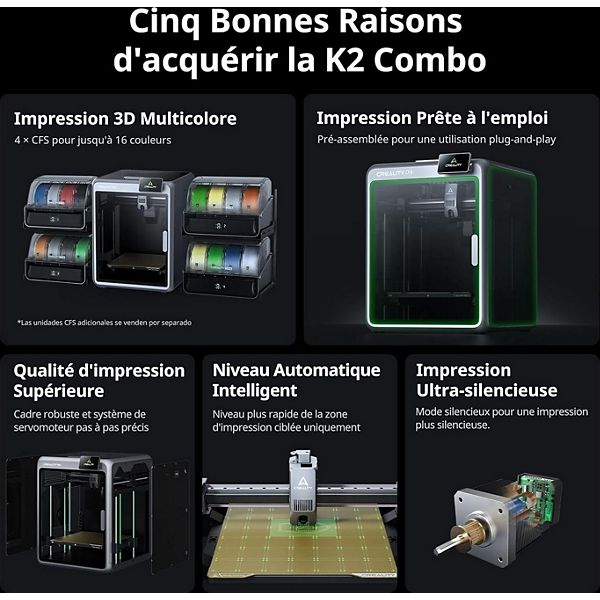 Imprimante 3D CREALITY K2 Combo Imprimante 3D,Multicolore,CFS — vue 2