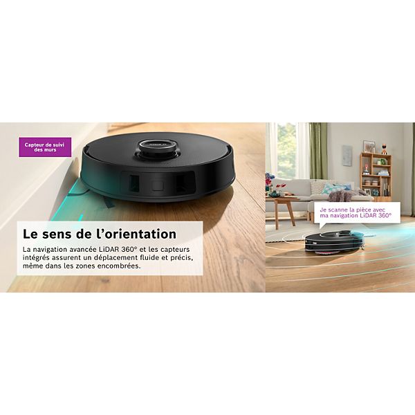 Robot Aspirateur Laveur BOSCH Spotless Max Noir — vue 3