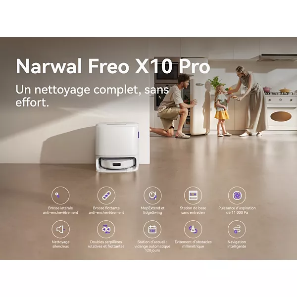 Robot Aspirateur Laveur NARWAL Freo X10 Pro — vue 3