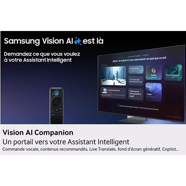 TV Mini Led SAMSUNG NeoQLED TQ65QN77F 2025-65 pouces 164cm — vue 3