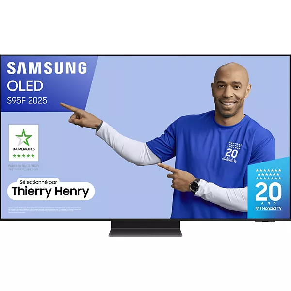 TV OLED SAMSUNG TQ65S95F (2025) 65" (163 cm) 4K - 100Hz, Smart TV, anti-reflet, boîtier déporté (câble invisible)