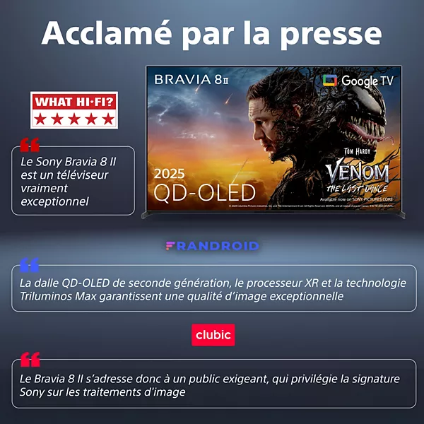 TV OLED SONY 55 BRAVIA 8 II IMAX Enhanced (2025) 55" (139 cm) - Google TV — vue 2